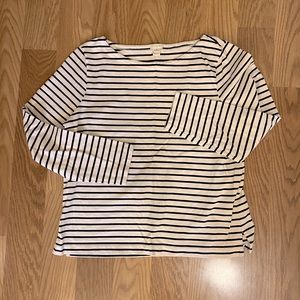 j. crew b&w striped long sleeve top
